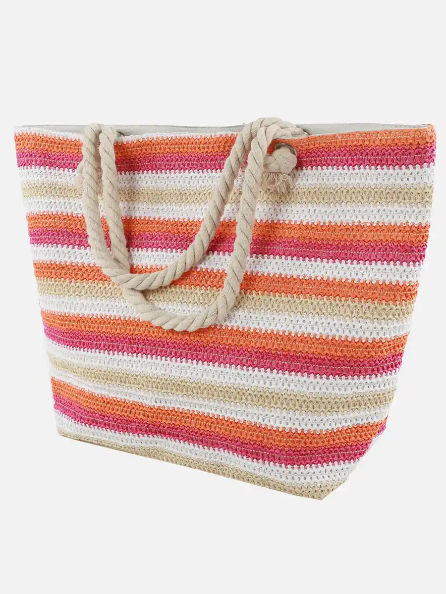 Bild 1 von Damen Strohtasche mit Streifen Bunt