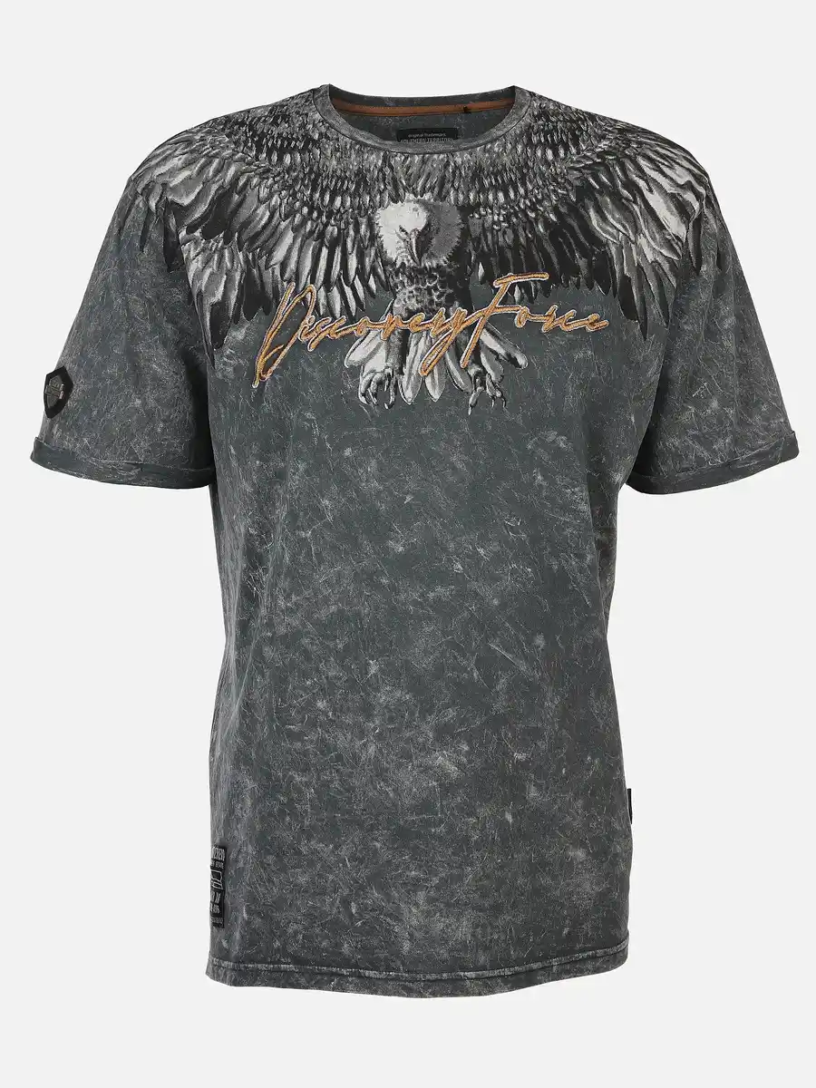 Bild 1 von Herren Shirt mit coolem Frontprint Grau