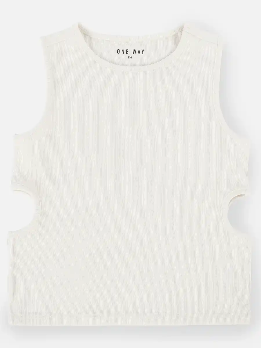 Bild 2 von Mädchen Shirt mit Cut-Outs Weiß