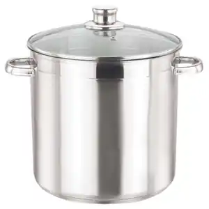 Edelstahl-Kochtopf 10L Kochtopf aus hochwertigem Edelstahl mit 10 Liter Fassungsvermögen inklusive Glasdeckel.