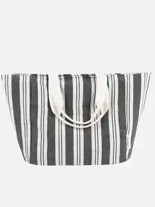 Damen Strandtasche mit Streifen Weiß