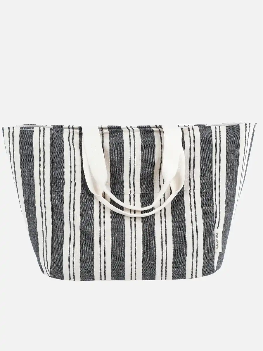 Bild 1 von Damen Strandtasche mit Streifen Weiß