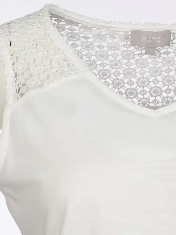 Bild 3 von Damen Tanktop mit Spitzenbesatz Weiß