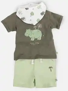 Baby Jungen 3er Set mit Hippo Grün