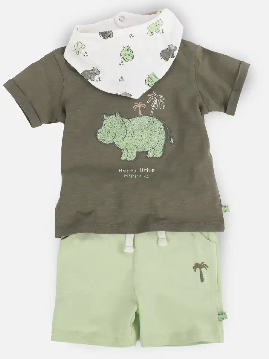 Bild 1 von Baby Jungen 3er Set mit Hippo Grün