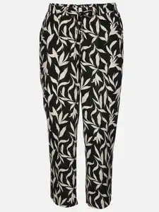 Damen Sommerhose mit Minimalprint Schwarz