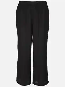 Damen Hose in Crinkle Optik Schwarz