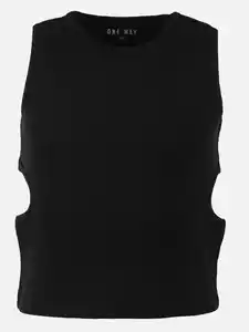 Mädchen Shirt mit Cut-Outs Schwarz