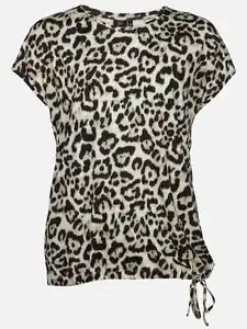 Große Größen Leoshirt mit Bindeband Beige