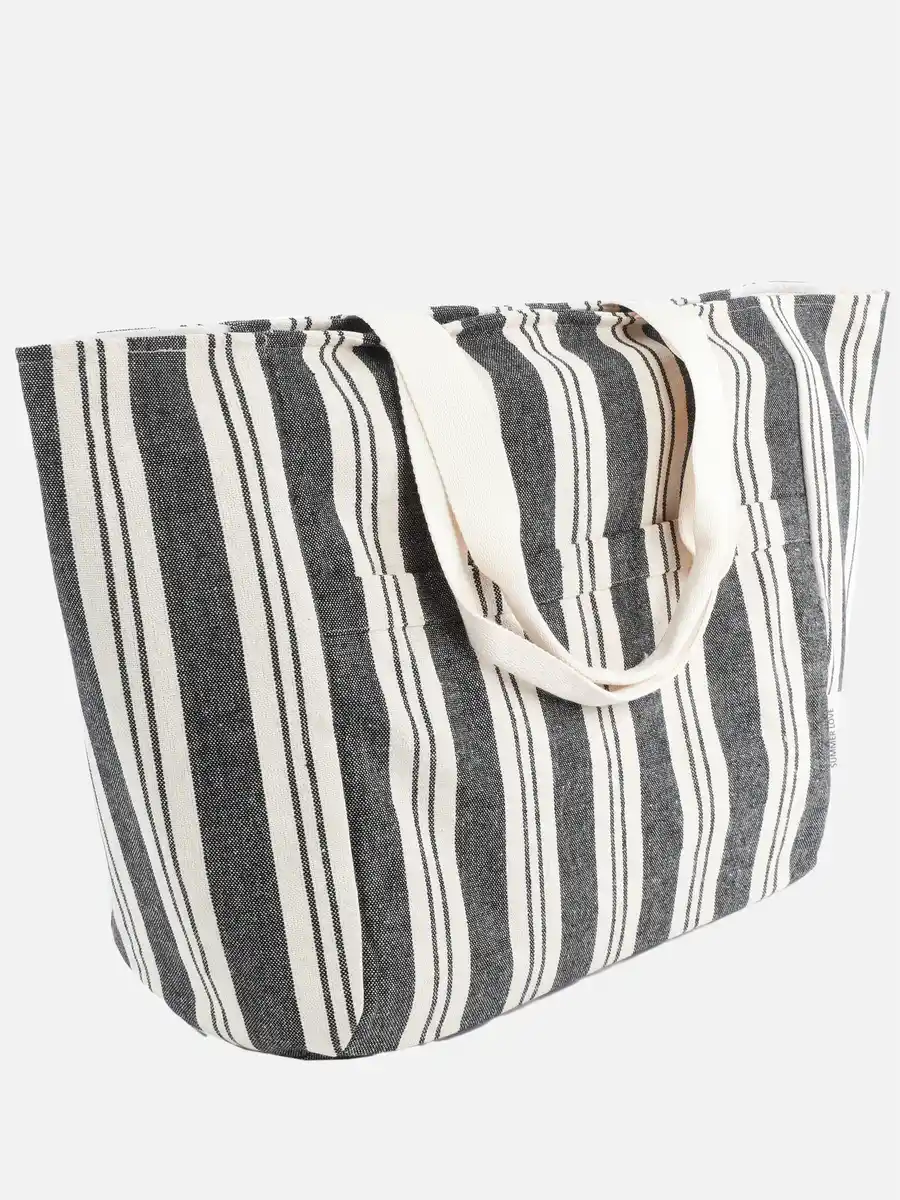 Bild 2 von Damen Strandtasche mit Streifen Weiß