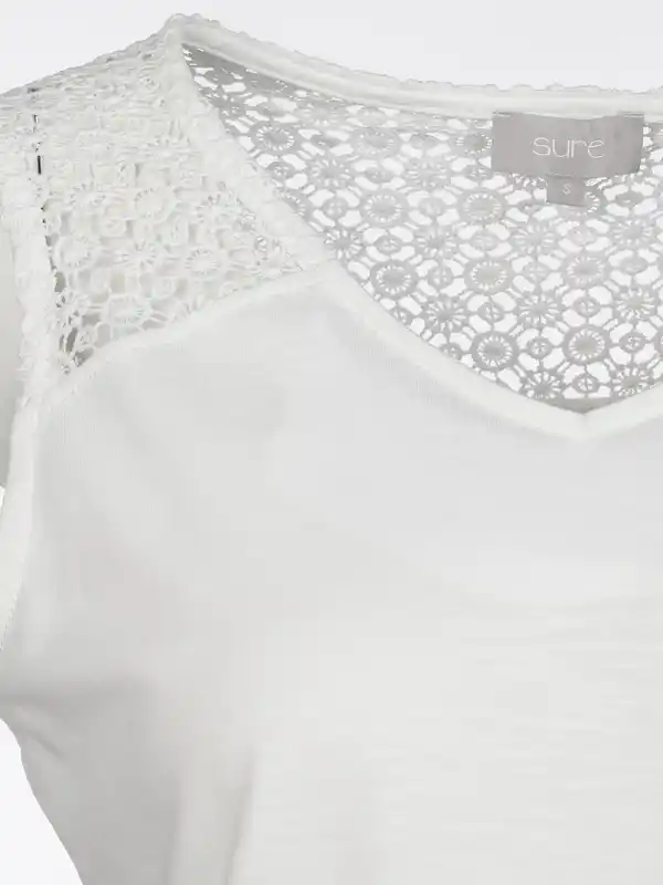 Bild 3 von Damen Tanktop mit Spitzenbesatz Weiß