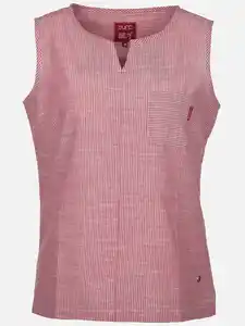 Damen Top mit zarten Streifen Rot
