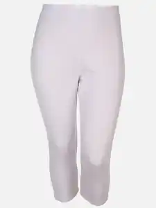 Große Größen Basic Capri-Leggings Weiß