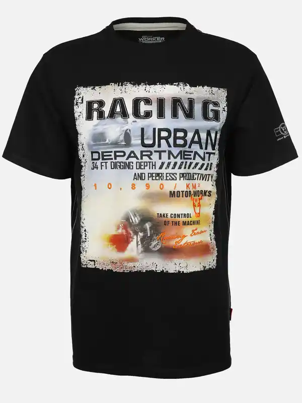 Bild 1 von Herren Arbeitsshirt mit Frontprint Schwarz