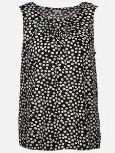 Damen Top mit Alloverprint Schwarz