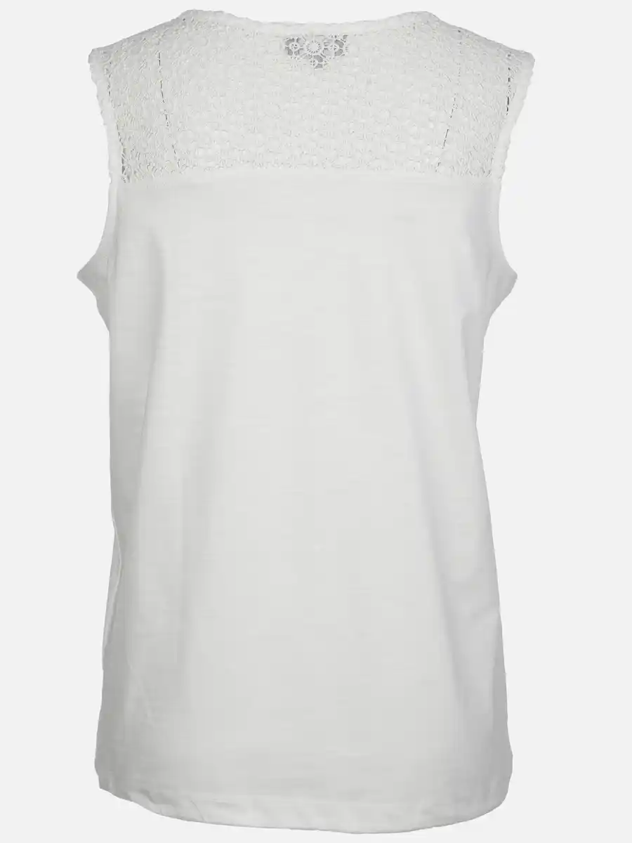 Bild 2 von Damen Tanktop mit Spitzenbesatz Weiß