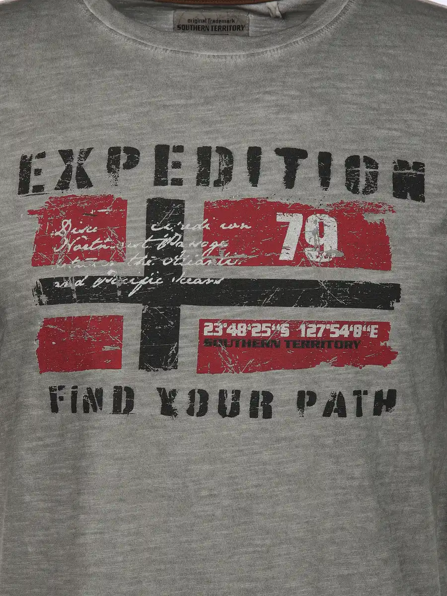 Bild 3 von Herren Shirt mit Frontprint Grau