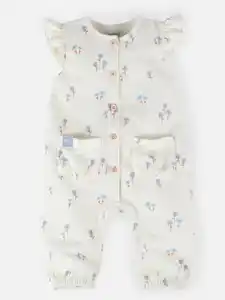 Baby Mädchen Strampler mit Blumenprint Weiß