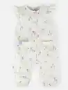Bild 1 von Baby Mädchen Strampler mit Blumenprint Weiß
