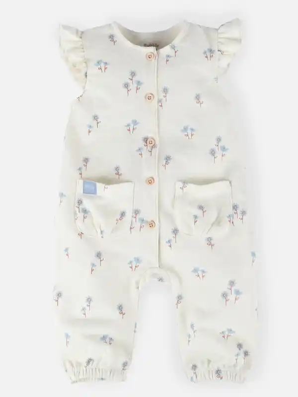 Bild 1 von Baby Mädchen Strampler mit Blumenprint Weiß
