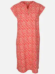 Damen Kleid mit Alloverprint Orange
