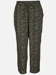 Damen Sommerhose mit Minimalprint Oliv