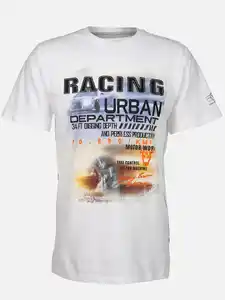 Herren Arbeitsshirt mit Frontprint Weiß