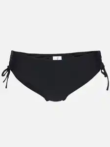 Damen Bikinihose mit Bindeband Schwarz