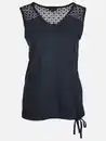 Bild 1 von Damen Jersey Tanktop mit Lochstickerei Marine