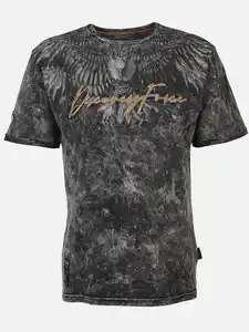 Herren Shirt mit coolem Frontprint Schwarz