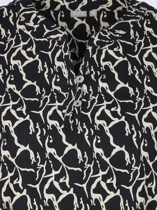 Bild 3 von Damen Kleid mit Alloverprint Schwarz