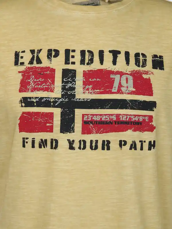 Bild 3 von Herren Shirt mit Frontprint Gelb