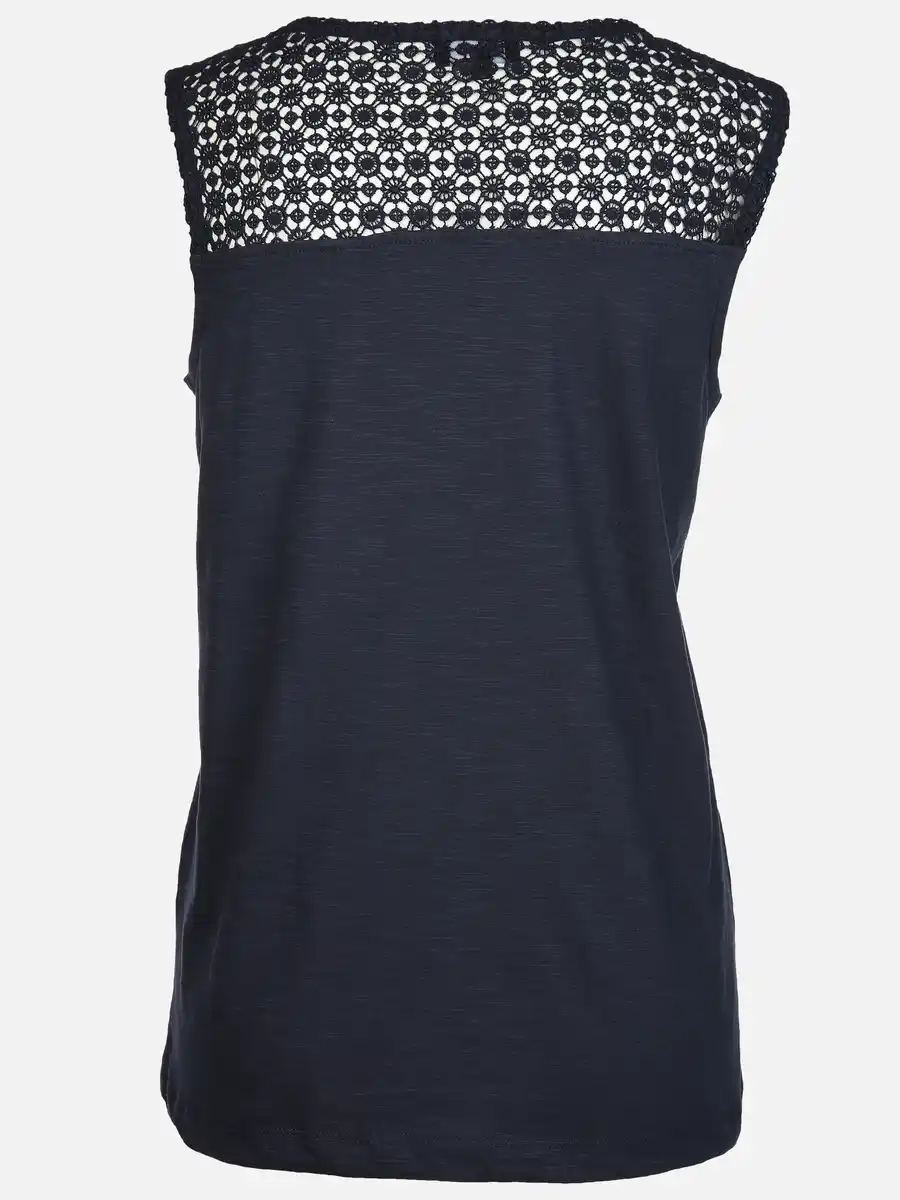 Bild 2 von Damen Jersey Tanktop mit Lochstickerei Marine