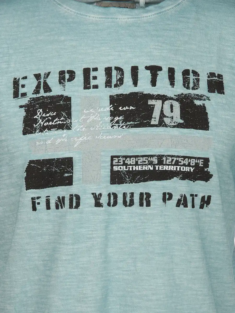 Bild 3 von Herren Shirt mit Frontprint Blau