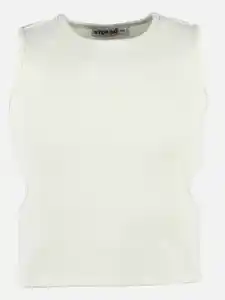Mädchen Top mit Cut Out Weiß