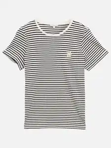 Damen T-Shirt im Streifenlook Schwarz