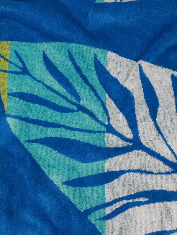 Bild 3 von Strandtuch mit Blättermuster Blau