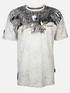 Herren Shirt mit coolem Frontprint Weiß