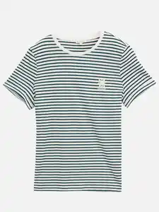 Damen T-Shirt im Streifenlook Grün