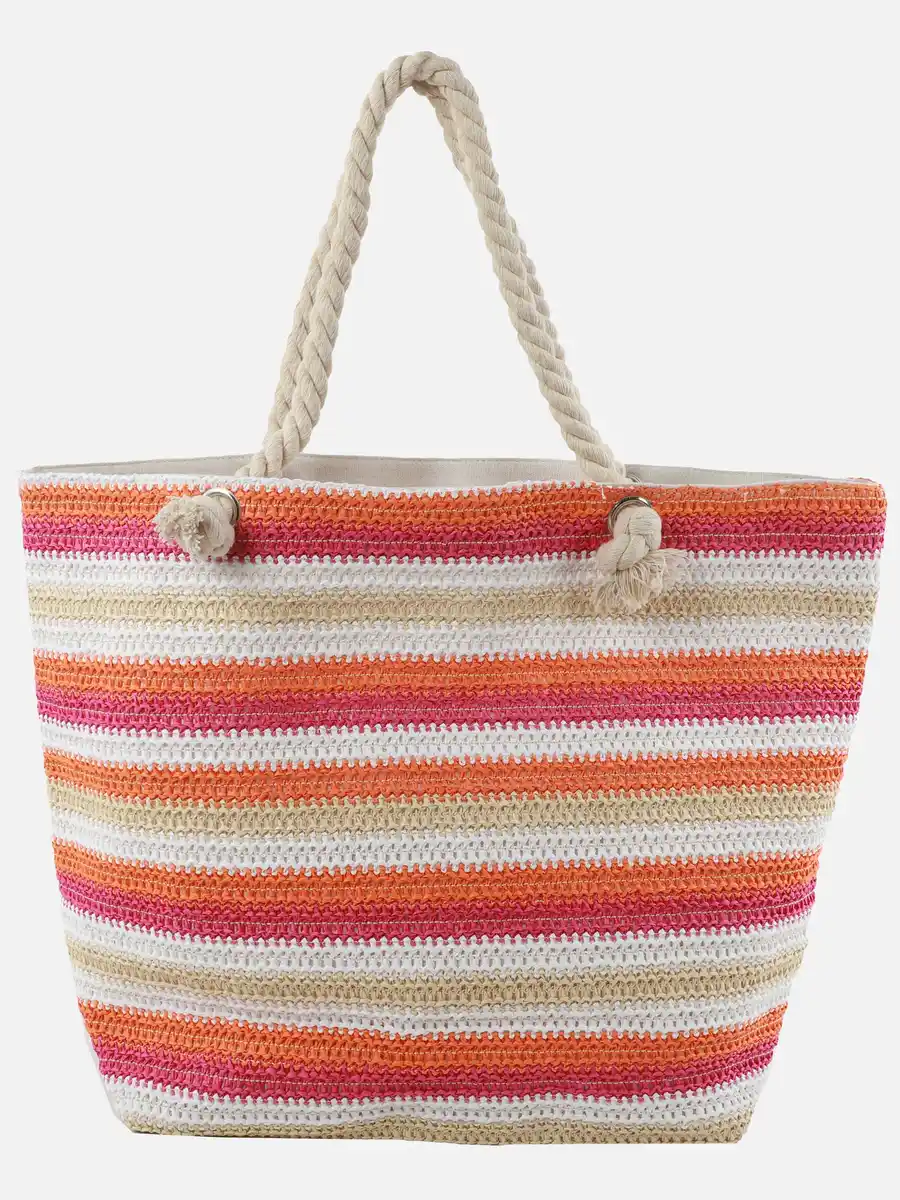 Bild 2 von Damen Strohtasche mit Streifen Bunt