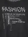 Bild 3 von Damen Shirt mit Glitzerprint und Strassbesatz Schwarz