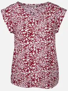 Damen Top mit Rüschen Rot