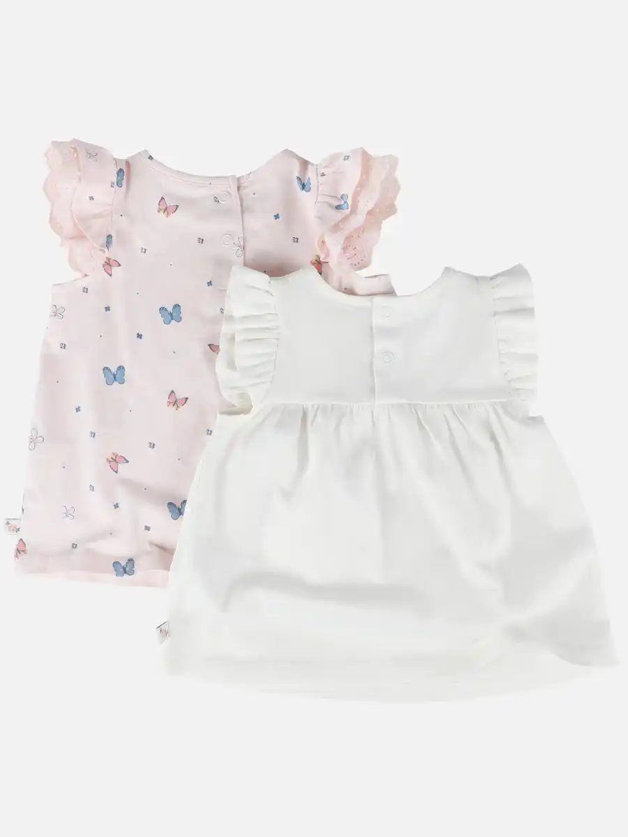 Bild 2 von Baby Mädchen Shirts im 2er Pack Weiß