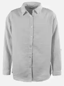 Mädchen Musselin Bluse Grau