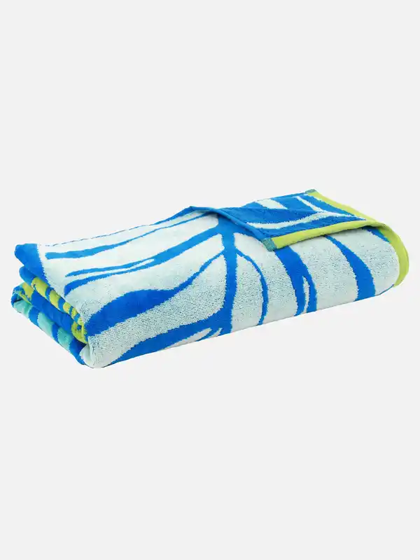 Bild 2 von Strandtuch mit Blättermuster Blau