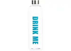 Trinkflasche Kunststoff mit Edelstahl-Deckel