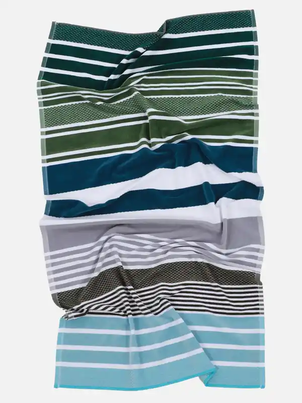 Bild 3 von Strandtuch gestreift 90x165cm Grün