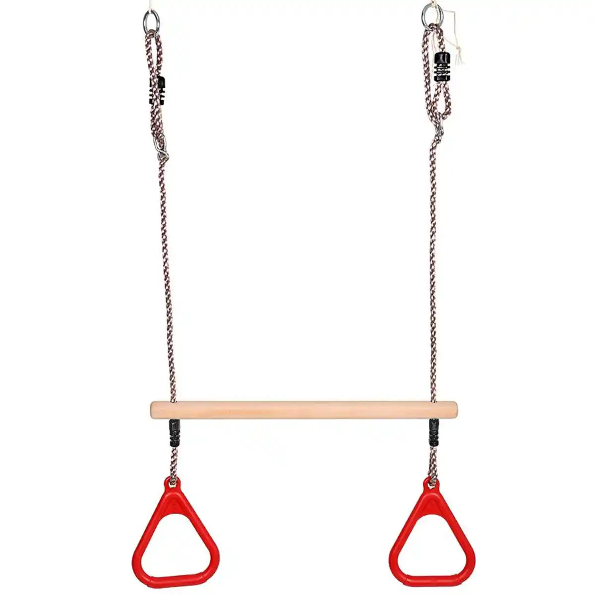 Bild 1 von Holz-Turnstange mit 2 Kunststoffringen Rot