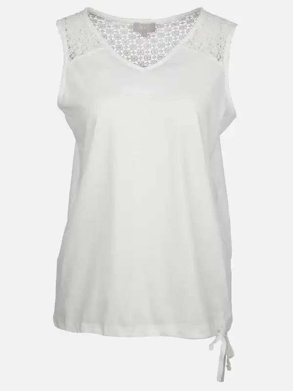 Bild 1 von Damen Tanktop mit Spitzenbesatz Weiß
