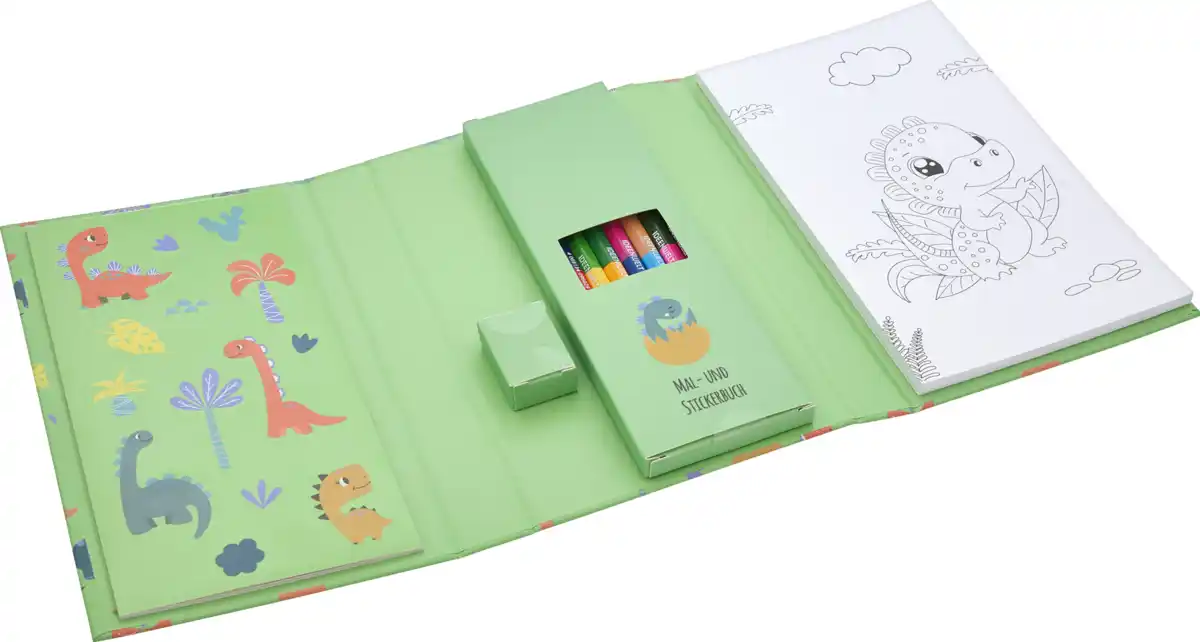 Bild 1 von IDEENWELT Mal- & Stickerbuch Dino